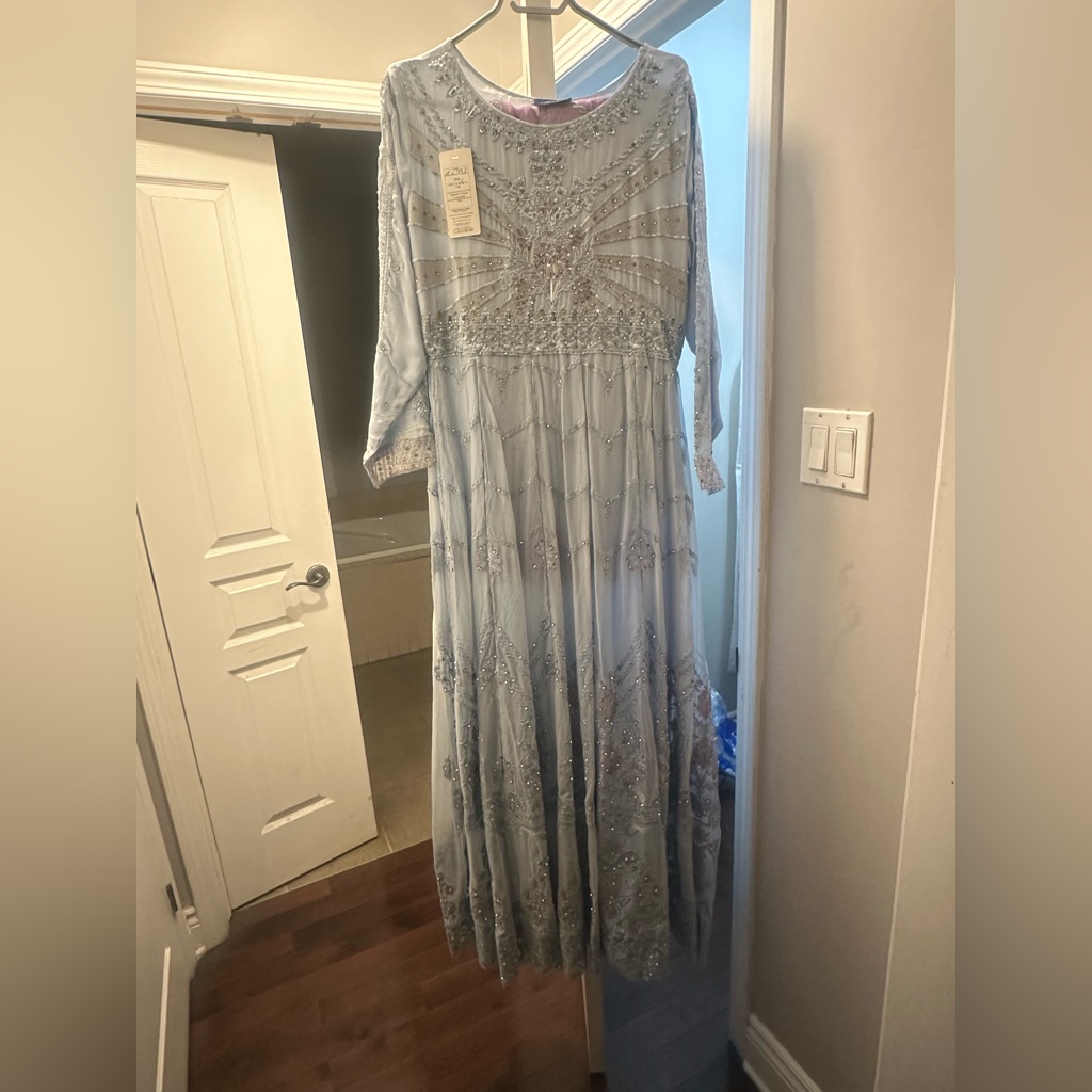 Elegant Embroidered Pakistani Maxi Dress